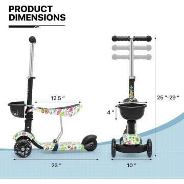 MADOG Toddler Mini Scooter with Adjustable Height