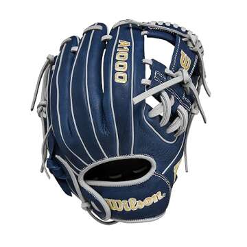 WILSON 2024 A1000 DP15 11.5” Infield Baseball Glove - Navy/Silver/Yellow, Right Hand Throw