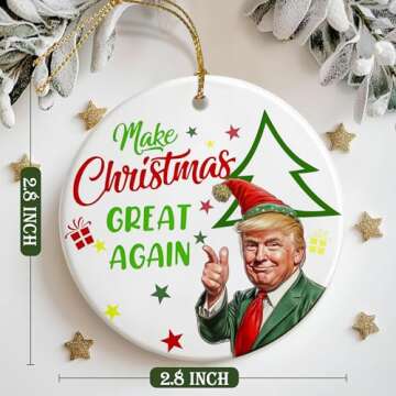 Trump Ornament 2024 - Trump Christmas Ornament - Trump Decorations - Christmas 2024 Gifts - Trump Merchandise - Funny Trump Gifts - Gifts for Supporter