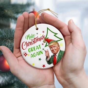 Trump Ornament 2024 - Trump Christmas Ornament - Trump Decorations - Christmas 2024 Gifts - Trump Merchandise - Funny Trump Gifts - Gifts for Supporter