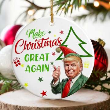 Trump Ornament 2024 - Trump Christmas Ornament - Trump Decorations - Christmas 2024 Gifts - Trump Merchandise - Funny Trump Gifts - Gifts for Supporter