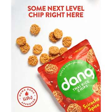 Dang Thai Rice Chips | Sriracha Spice | Gluten Free, Soy Free & Preservative Free Rice Crisps, Healthy Snacks Made with Whole Foods (3.5 Ounce (Pack of 6))