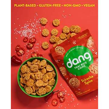 Dang Thai Rice Chips | Sriracha Spice | Gluten Free, Soy Free & Preservative Free Rice Crisps, Healthy Snacks Made with Whole Foods (3.5 Ounce (Pack of 6))