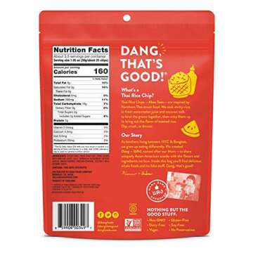 Dang Thai Rice Chips | Sriracha Spice | Gluten Free, Soy Free & Preservative Free Rice Crisps, Healthy Snacks Made with Whole Foods (3.5 Ounce (Pack of 6))