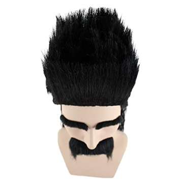 HPO 70s 80s Keyboard Animation Punk Rock Wig, Black HM-122