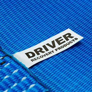 Driver Recovery Products 3" x 8' Tow Strap - Recovery Winch Tree Saver - Extreme Heavy Duty Nylon 30,000 Pound (15-Ton) Pulling Capacity - Blue