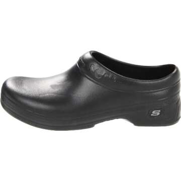 Skechers Women's Work: Oswald - Clara Clog, Black, 8 B - Medium