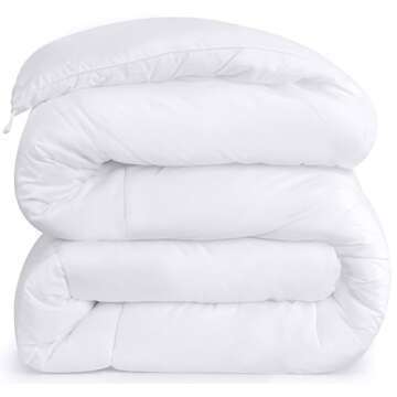 Utopia Bedding Comforters King Size, All Season Duvet Insert, Down Alternative Box Stitched Bed Comforter with Corner Tabs, Machine Washable (White)