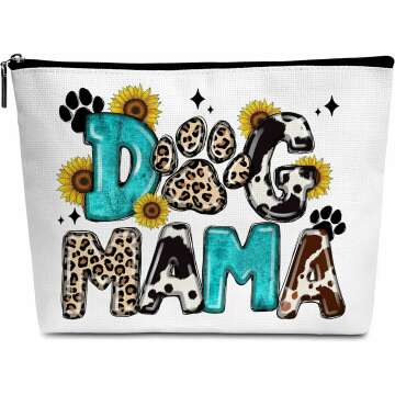 Dog Mama Gifts: Zippered Cosmetic Bag for Dog Lovers