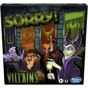 Sorry! Disney Villains Edition Board Game - Family Fun for Kids 6+