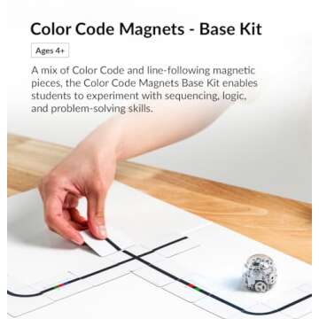 Ozobot Color Code Magnets Base Kit: Interactive Coding Learning Tool for Kids Ages 5+, Enhances Logic & Problem-Solving Skills, Classroom Education, 36 Tiles, Evo Required Not Included