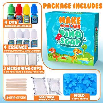 Dinonano Soap Making Kit for Kids Educational Science Toys - Make Your Own Stem Science Toys, DIY Arts and Crafts Kit, Experiments Activities Toys for Boys Girl Age 6 7 8-12 Years Old