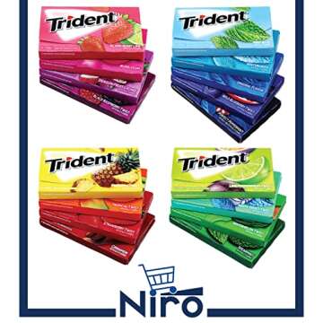 Niro Assortment | Trident Chewing Gum Sampler Gum Variety Pack | Assorted Trident Gum | Sugar-Free | 7 Assorted Flavors