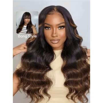 UNICE Bye Bye Knots 7x5 Pre Cut Lace Glueless Wig Chestnut Brown Ombre Loose Wave Wig Pre Bleached Invisible Knots Pre Everything Wig Human Hair Pre Plucked 150% Density 18inch