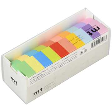 Kamoi Masking Tape Set of 10 Bright Colors, 0.6"