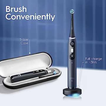 Oral-B iO Series 7 Electric Toothbrush with 2 Replacement Brush Heads, Black Onyx