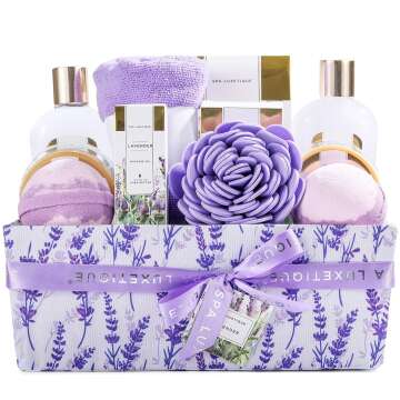 Lavender Spa Gift Basket - 12 Pcs Luxetique Women's Spa Set