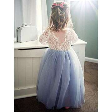 Elegant Toddler Flower Girl Dress in Gray Tulle