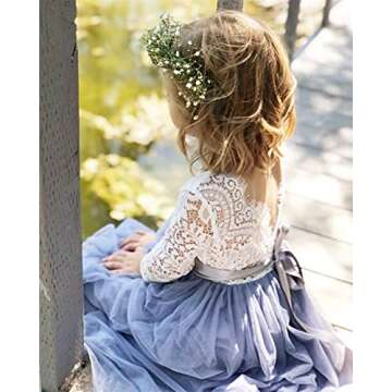 Elegant Toddler Flower Girl Dress in Gray Tulle