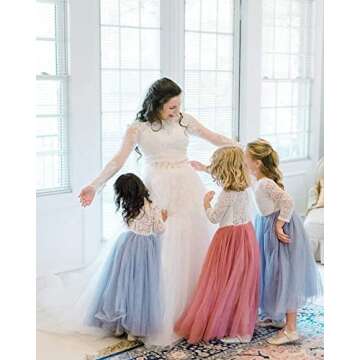 Elegant Toddler Flower Girl Dress in Gray Tulle