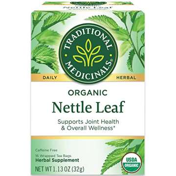 Traditional Medicinals Organic Nettle Leaf Herbal Tea, Supports Joint Health & Overall Wellness, (Pack of 3) - 48 Tea Bags Total