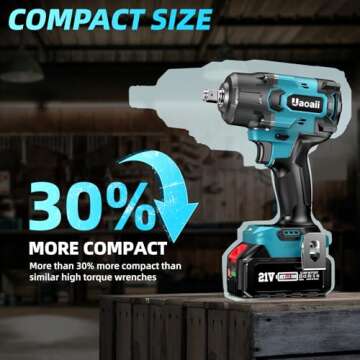 Uaoaii 1000N.m(738ft-lbs) Cordless Impact Wrench High Torque, Battery 1/2 Impact Gun w/ 2X 4.0Ah Batteries, Fast Charger, 5 Sockets & Storage Box, Electric Impact Wrench for Truck RV Mower, IW800