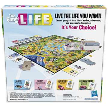 Hasbro Gaming The Game of Life Board Game, Family Games for Kids Ages 8+, Includes 31 Careers, Family Board Games for 2-4 Players, Family Gifts (Amazon Exclusive)