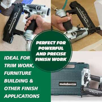 Metabo HPT Brad Nailer Kit | Pro Preferred Brand of Pneumatic Nailers | 18 Gauge | Accepts 5/8 to 2-Inch Brad Nails | Ideal for Trim Work, Furniture Building & Other Finish Applications | NT50AE2