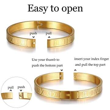 Luxury Gold Roman Numeral Bracelets Set for Men