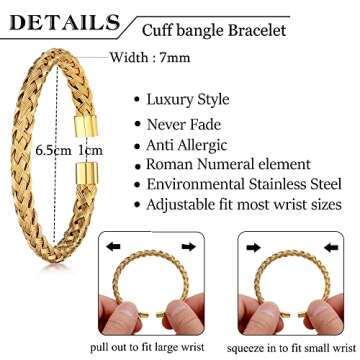 Luxury Gold Roman Numeral Bracelets Set for Men