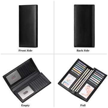 FALAN MULE Wallets for Men Genuine Leather RFID Blocking Slim Mens Wallet Bifold Credit Card Holder for Men