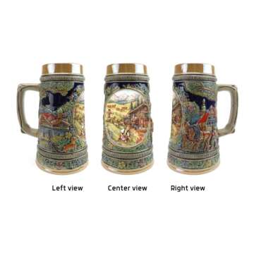 0.55 L | OktoberfestHaus "Frühling" (Spring) In Germany Beer Stein (#1 In Collection of Four Steins) Beer Steins, Ceramic Steins, Beer Lover Gifts, Traditional German Beer Mug