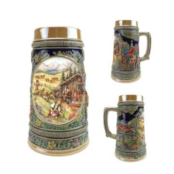 0.55 L | OktoberfestHaus "Frühling" (Spring) In Germany Beer Stein (#1 In Collection of Four Steins) Beer Steins, Ceramic Steins, Beer Lover Gifts, Traditional German Beer Mug