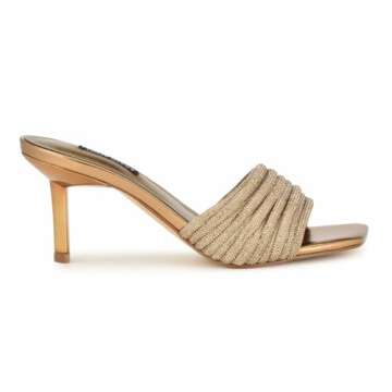 Nine West Women's Harbor Heeled Sandal, Bronze/Gold 710, 9.5