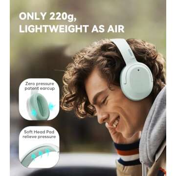 Edifier W820NB Plus Hybrid Active Noise Cancelling Headphones - LDAC Codec - Hi-Res Audio Wireless & Wired - Fast Charge - 49H Playtime - Over Ear Bluetooth V5.2 Headphones- Green