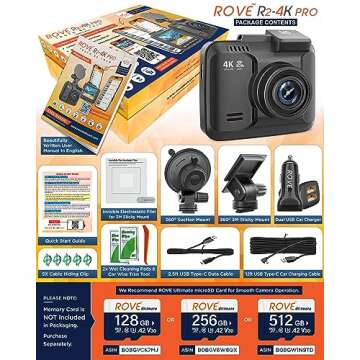 ROVE R2-4K PRO Dash Cam with GPS & Night Vision