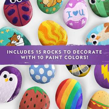 Rock Painting Kit for Kids – Fun 15 DIY Rocks Set