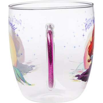 Ariel Little Mermaid Glitter Handle Mug - 14oz