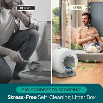 PetCove Self Cleaning Litter Box for Multiple Cats - Smart & Odor-Free