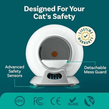 PetCove Self Cleaning Litter Box, Automatic Cat Litter Box Self Cleaning for Multiple Cats, Robot Automatic Litter Box Scoop Free Covered Ultra Cleaning -Odor Removal -APP Control Smart Litter Box