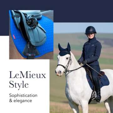 LeMieux General Purpose Suede Square Saddle Pad - English Saddle Pads for Horses - Equestrian Riding Equipment and Accessories (Navy - Large)