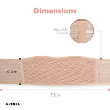 AZMED Maternity Belly Band for Pregnant Women - Pregnancy Belly Band for Abdomen Pelvic Waist Back Support - Adjustable Belly Support Bands for Pregnant Women - Maternity Belt Fits Up to 46" - Beige