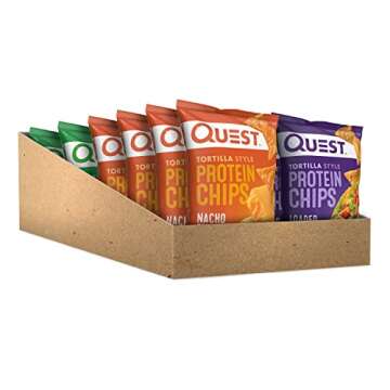 Quest Nutrition Variety Pack: Tortilla Style Protein Chips - Chili Lime, Nacho Cheese, Loaded Taco, Chocolate Chip Cookie Dough Protein Bars, High Protein, Low Carb, Gluten Free