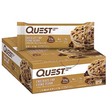 Quest Nutrition Variety Pack: Tortilla Style Protein Chips - Chili Lime, Nacho Cheese, Loaded Taco, Chocolate Chip Cookie Dough Protein Bars, High Protein, Low Carb, Gluten Free