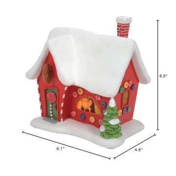 Department 56 Disney The Nightmare Before Christmas Village Christmas Town House Lit Building, 6.5 Inch, Multicolor