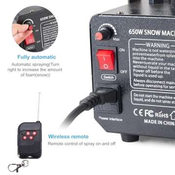 Snow Machine 650W With Remote Control For Events