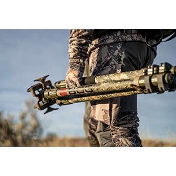 BOG DeathGrip Realtree Excape Camo Tripod with Durable Aluminum Frame, Lightweight, Stable Design, Bubble Level, Adjustable Legs, and Hands-Free Operation for Hunting, Shooting, and Outdoors