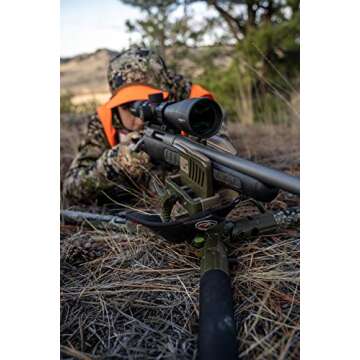 BOG DeathGrip Realtree Excape Camo Tripod with Durable Aluminum Frame, Lightweight, Stable Design, Bubble Level, Adjustable Legs, and Hands-Free Operation for Hunting, Shooting, and Outdoors