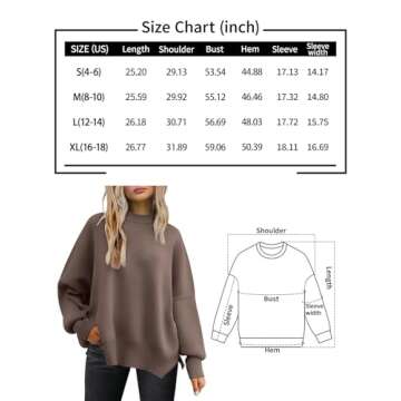 EFAN Women's Oversized Sweaters 2024 Fall Trendy Crewneck Batwing Sleeve Chunky Knit Long Pullover Cute Tunic Tops Dress Winter Clothes Cashmere Fashion Outfits Ladies Clothing Cream Apricot S