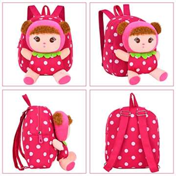 Suerico Cute Toddler Backpack Plush Doll Toy Snack Travel Bag Preschool Shoulder Bag Gift for Kid